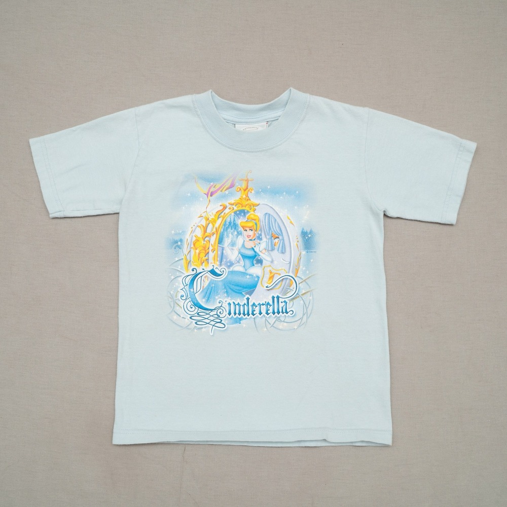 Vintage 2000s Cinderella Disney Store Exclusive T Shirt XS Powder Blue
